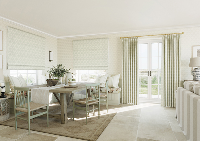 Trellis Prints, Vine and Bloom Bud Green - Made to Measure Curtains - Image 7